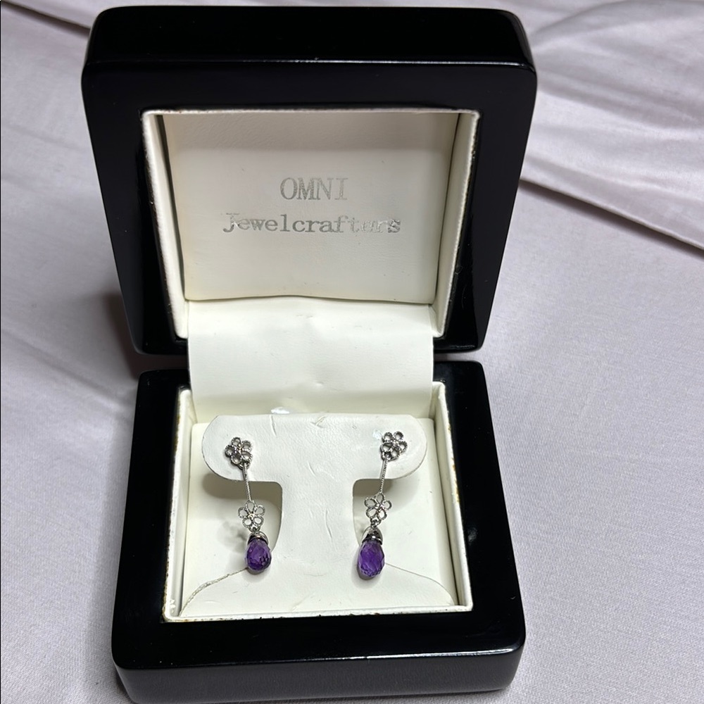 Purple and Silver Earrings